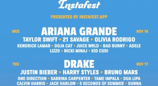 Mit Instafest koennen Sie jetzt ueber einen Playlist Link ein Musikfestival Poster