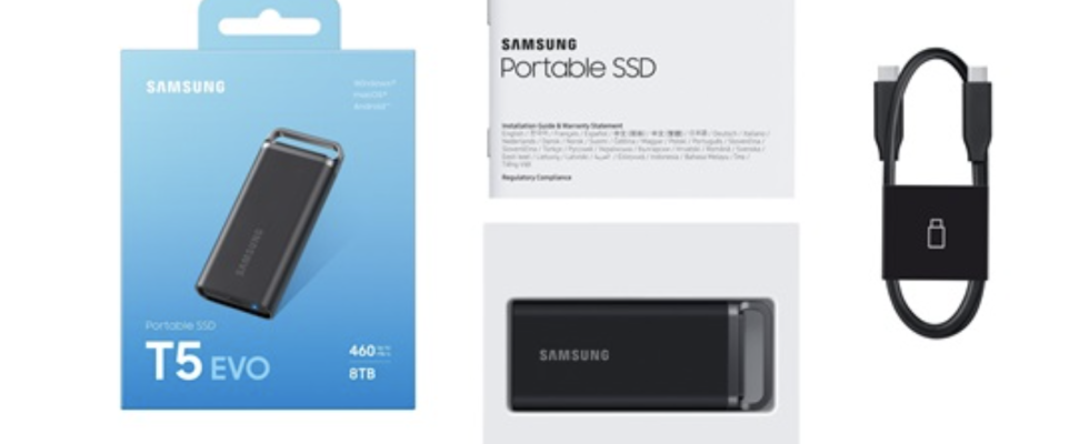 Samsung bringt T5 Evo SSD Laufwerk mit bis zu 8 TB