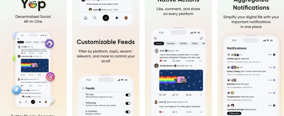 Yup hackt eine Cross Posting App fuer X Threads Bluesky und andere