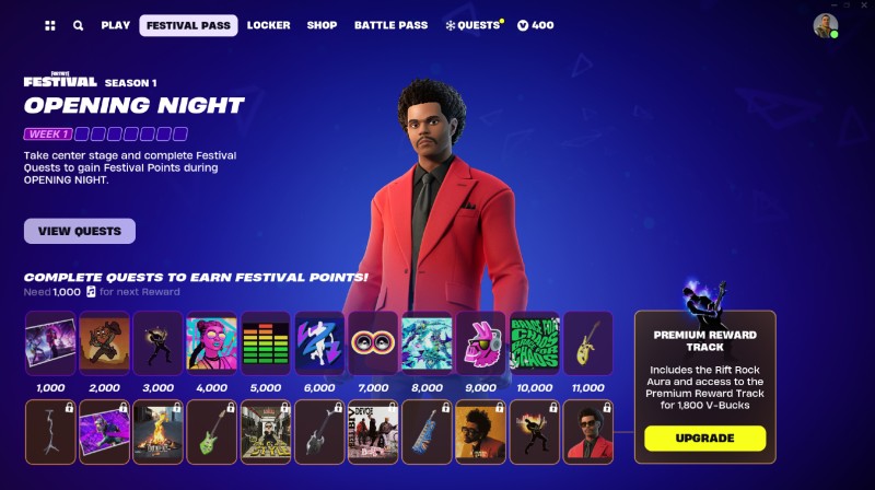 Fortnite Festival Kapitel 5 Staffel 1 The Weeknd Battle Pass Track Rockband