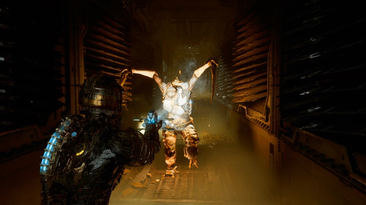 Ein Monster mit einem Licht darauf im Dead Space.  Dieses Bild ist Teil eines Artikels über die besten Horrorspiele im Jahr 2023.