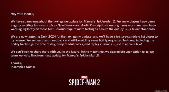 Marvels Spider Man 2 Neues Spiel und Audiobeschreibungen auf naechstes Jahr