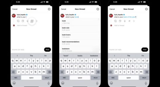 Threads fuehrt seine Hashtags weltweit ohne das Hash Symbol ein