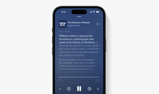 Apple Podcasts um automatisch generierte Transkripte in iOS 174 zu