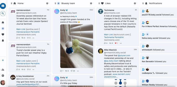 Deckblue bietet Bluesky Benutzern ein TweetDeck Erlebnis