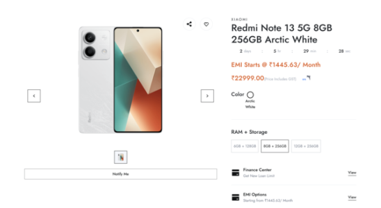 Die Auflistung von Redmi Note 13 und Redmi Note 13