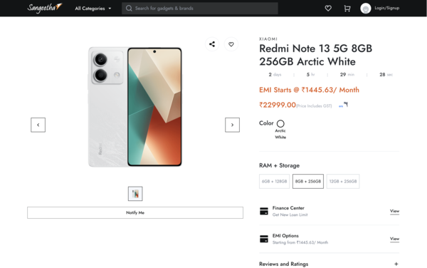 Die Auflistung von Redmi Note 13 und Redmi Note 13