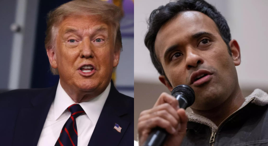 Donald Trump kritisiert Vivek Ramaswamy oeffentlich vor der Wahlversammlung in