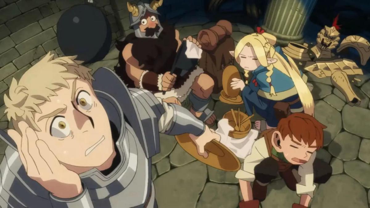 Charaktere in einem Dungeon in Delicious in Dungeon.  Dieses Bild ist Teil eines Artikels über den besten Winter-Anime des Jahres 2024.