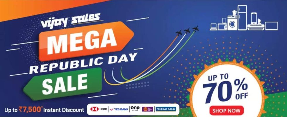 Vijay Sales Republic Day Sale Rabatt auf Smartphones Kuechengeraete und