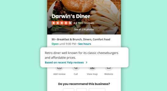 Yelp nutzt KI um Kunden die besten Restaurants Geschaefte und