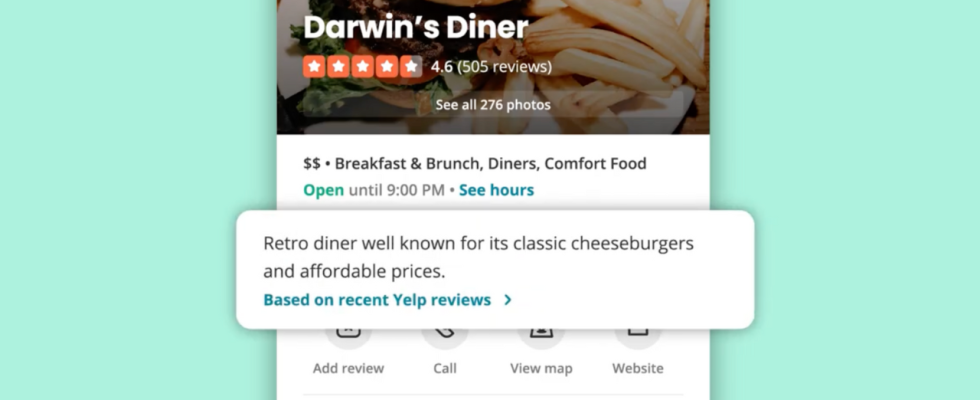 Yelp nutzt KI um Kunden die besten Restaurants Geschaefte und