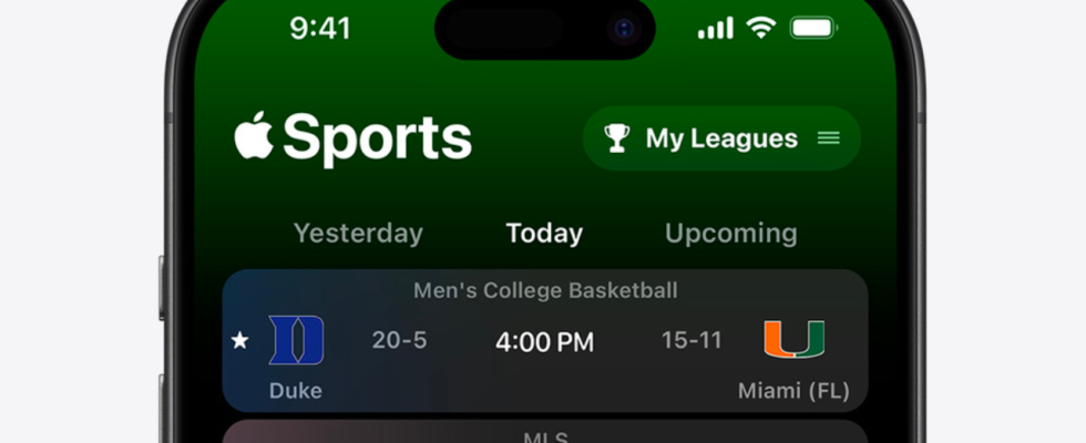 Apple bringt neue Sport App mit Echtzeit Ergebnissen Statistiken und Wettquoten auf
