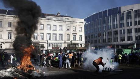 Bauern legen vor dem EU Parlament Feuer VIDEOS – World