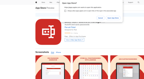 Eine gefaelschte App die sich als Passwort Manager LastPass ausgibt wurde