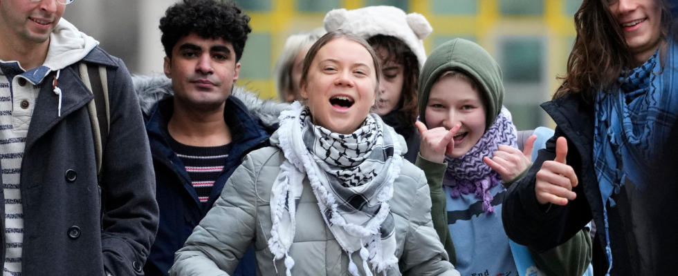 Greta Thunberg schliesst sich den Protesten gegen Oelbohrungen in Suedfrankreich