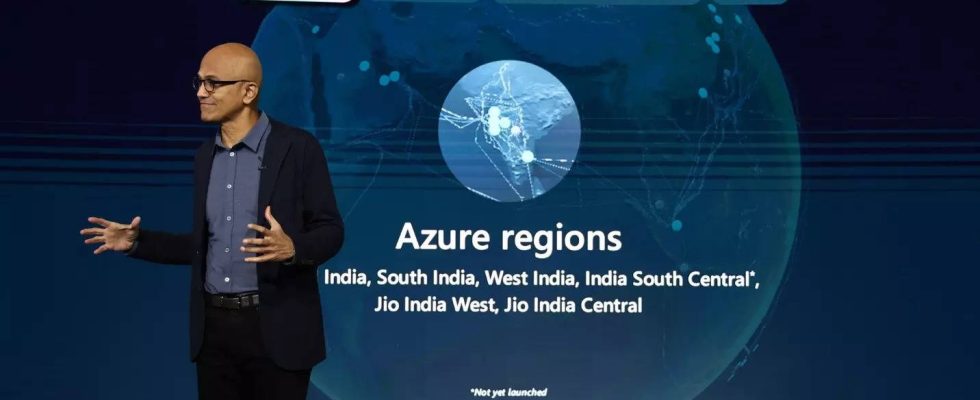 Microsoft CEO Satya Nadella in Indien Entwicklung von Microsoft KI Tools