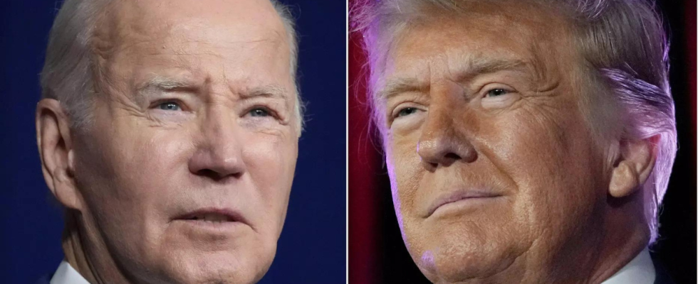 Donald Trump fordert Joe Biden zu einer Debatte zur US Praesidentschaftswahl