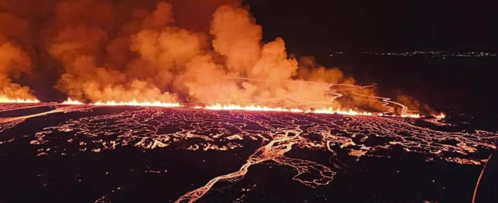 Island Lava fliesst nach dem vierten Ausbruch seit Dezember langsam