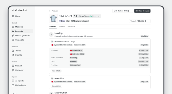 Carbonfact ist eine CO2 Management Plattform die speziell fuer die Modebranche entwickelt