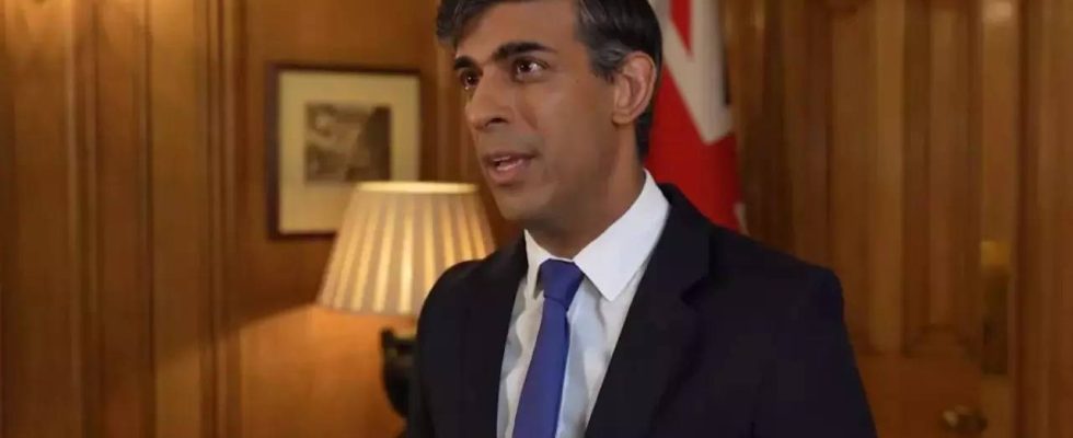 Der britische Premierminister Rishi Sunak beraet ueber strengere Regeln zur