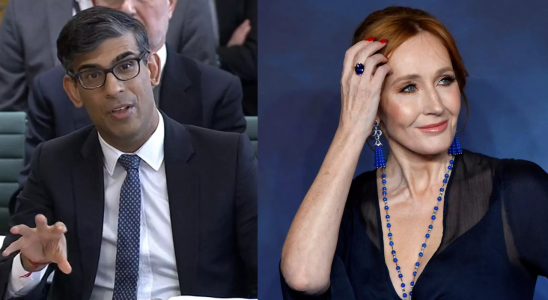 Der britische Premierminister Sunak unterstuetzt Rowling wegen ihrer Kritik am