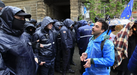 Ein georgisches Oppositionsmitglied sagt die Regierung schuechtere Demonstranten ein