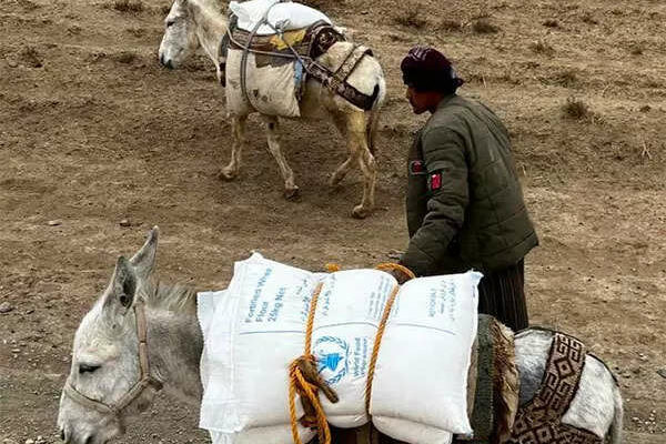 Von Ueberschwemmungen betroffene Gebiete in Afghanistan sind fuer Lastwagen „unzugaenglich