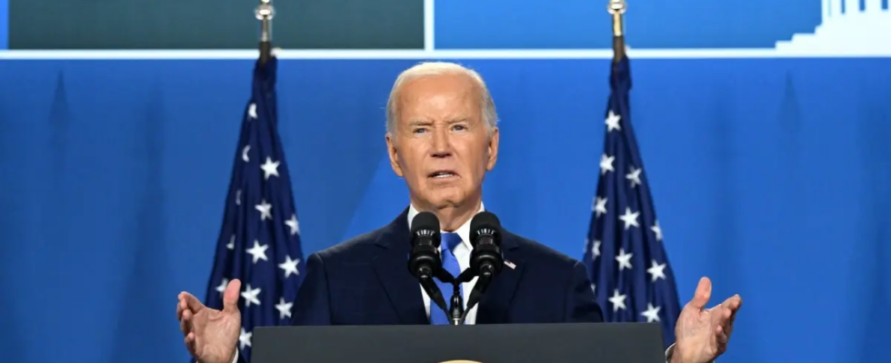 Praesident Joe Biden will inmitten der Nominierungsgespraeche der Demokraten erneut