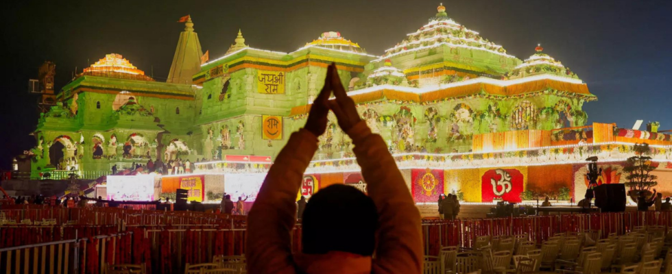 Replika des Ram Mandir feiert Premiere bei der India Day Parade