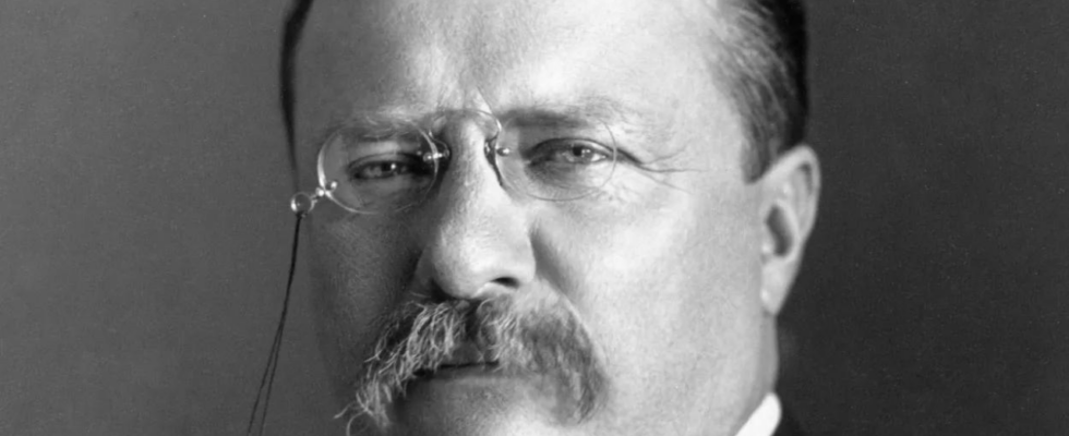 Theodore Roosevelt hielt bei einer Comeback Veranstaltung eine Rede mit einer