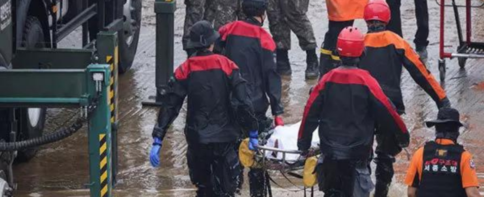 Vier Tote bei schweren Regenfaellen in Suedkorea