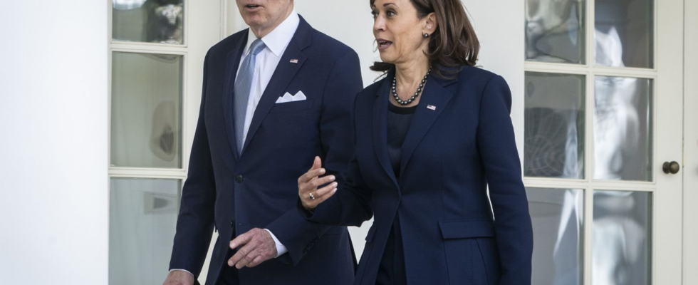 Zustimmungsrate von Kamala Harris Bidens und Kamala Harris‘ seltener gemeinsamer