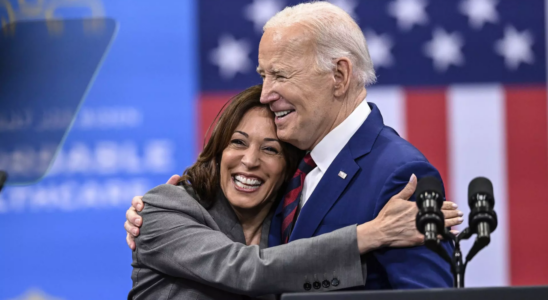 „Ich gehe nirgendwohin Biden verspricht Harris Wahlkampfunterstuetzung nachdem er aus