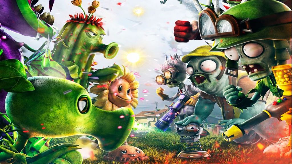 Auf dem Cover von Plants vs. Zombies: Garden Warfare treten Pflanzen und Zombies gegeneinander an.