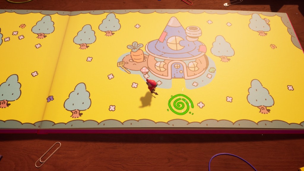 Screenshot des 3D-zu-2D-Teils von The Plucky Squire