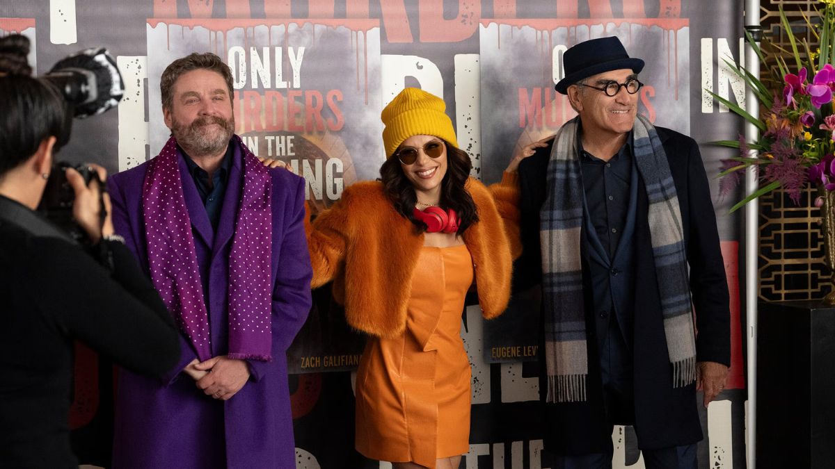 Zach Galifanakis, Eugene Levy und Eva Longoria als Gaststars bei „Only Murders in the Building“.