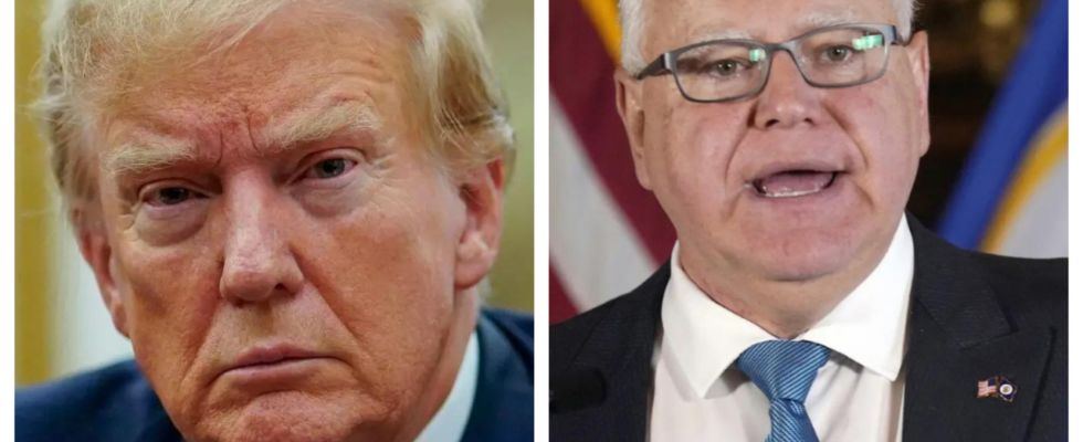 Donald Trump Fox Interview „Schockierend Donald Trump nennt Tim Walz eine