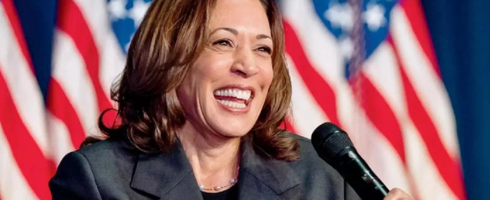 Kamala Harris Kamala Harris wird fuer ihre Bemerkung „Demokratie ist