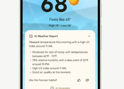 Pixel Telefone erhalten eine KI gestuetzte Wetter App