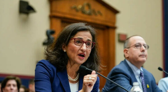 Praesidentin der Columbia University Minouche Shafik tritt inmitten von Protesten