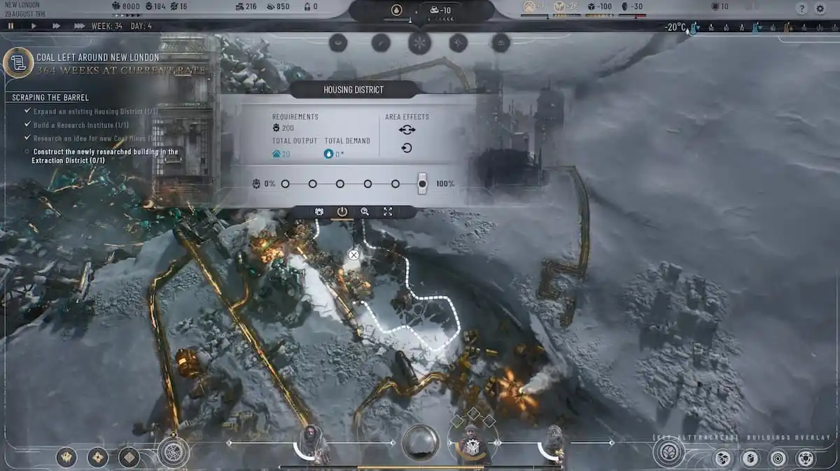 Aufheizen der Wohnviertel in Frostpunk 2