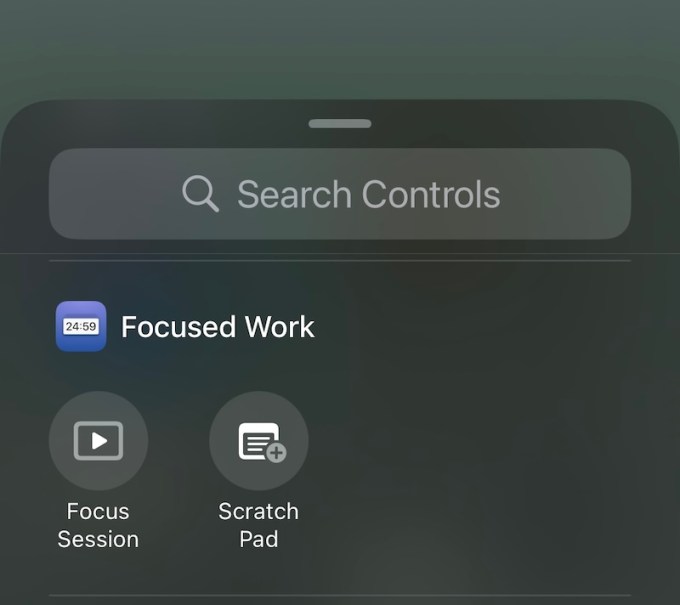 Focused Work iOS 18 App-Kontrollzentrum