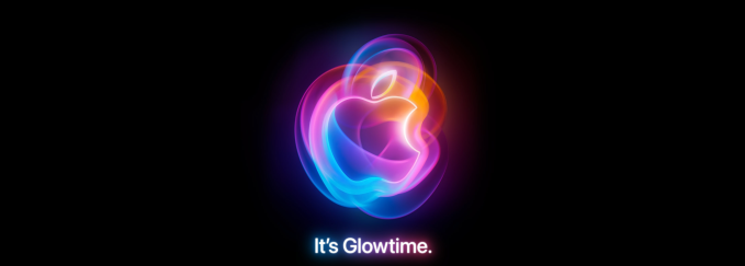 Einladung zur iPhone 16-Veranstaltung von Apple mit der Aussage "Es ist Glowtime"