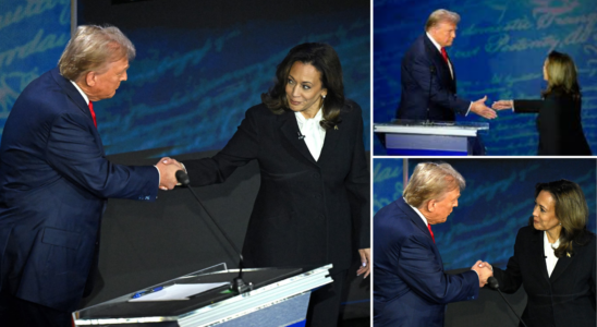 Donald Trump und Kamala Harris geben sich bei ihrem ersten