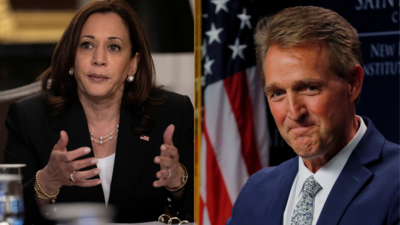 Kamala Harris Der ehemalige republikanische Senator Jeff Flake unterstuetzt Kamala