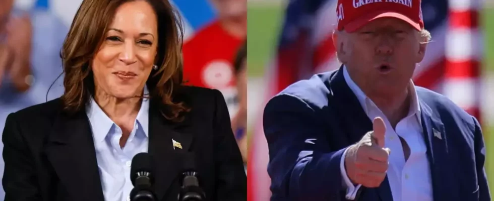 Kamala Harris und Donald Trump treten in erster Debatte gegeneinander.webp