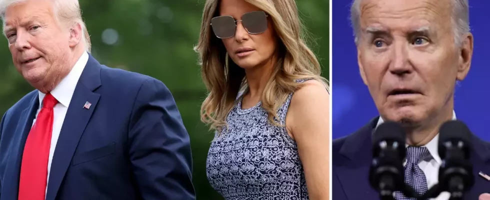 Melania Trumps seltene oeffentliche Aeusserung trifft die Biden Harris Regierung vor der.webp