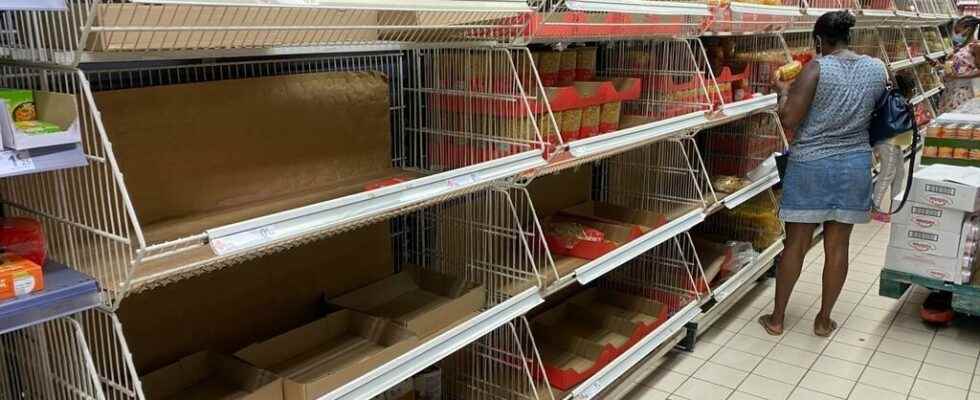 In Martinique supermarket shelves are starting to empty