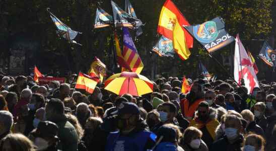 in Madrid demonstration of police angry at the government